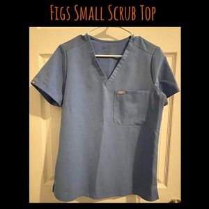 Figs Scrub Top Small Blue
